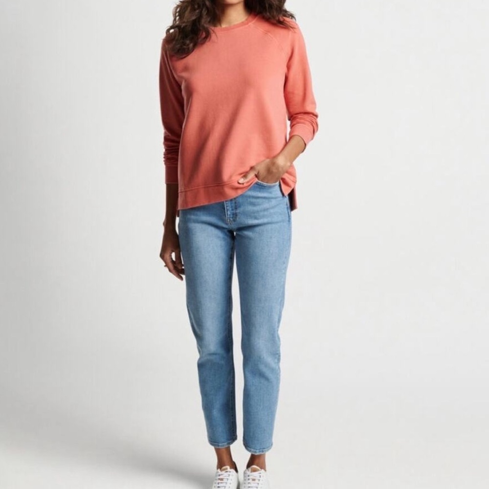 Peter Millar NWT Lava Washed Long Sleeve Crewneck Cotton Blend Sweatshirt XS